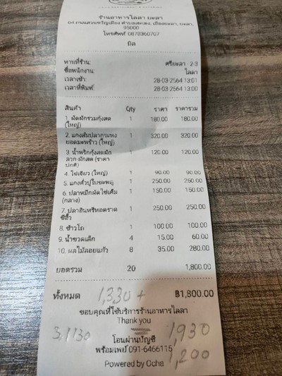 ป้ายราคาหรือสมุดเมนู