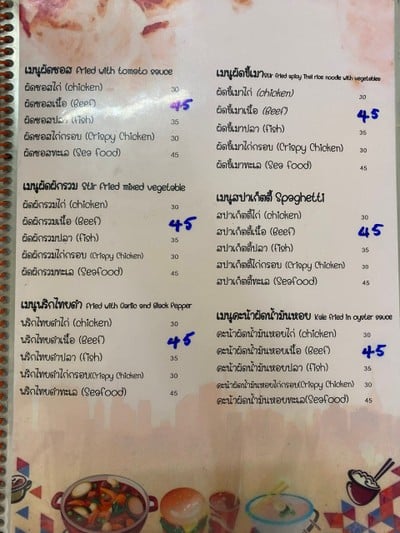 ป้ายราคาหรือสมุดเมนู