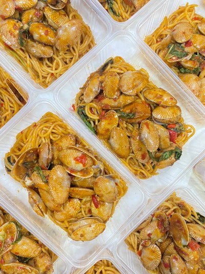 สปาเก็ตตี้หอยลายผัดพริกเผา