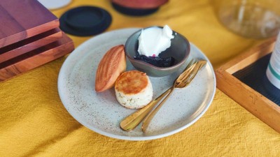 Scone & Madeleines with Wide Blueberry & Cream Cheese