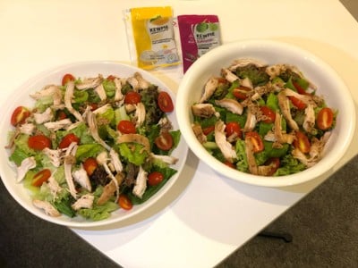 สลัดผักอกไก่ย่างนมสด