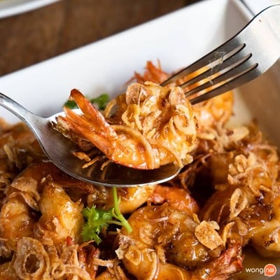 กุ้งทอดราดซอสมะขาม