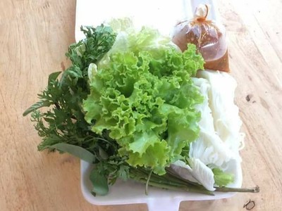 ชุดผักเพิ่มสุดคุ้ม ผัก+น้ำจิ้ม+ขนมจีน