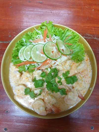 กุ้งราดซ๊อสมะนาว