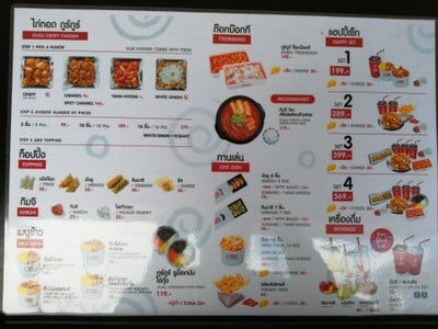 ป้ายราคาหรือสมุดเมนู