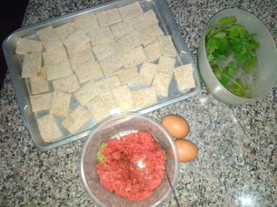 วิธีทำ ขนมปังหน้าเนื้อ