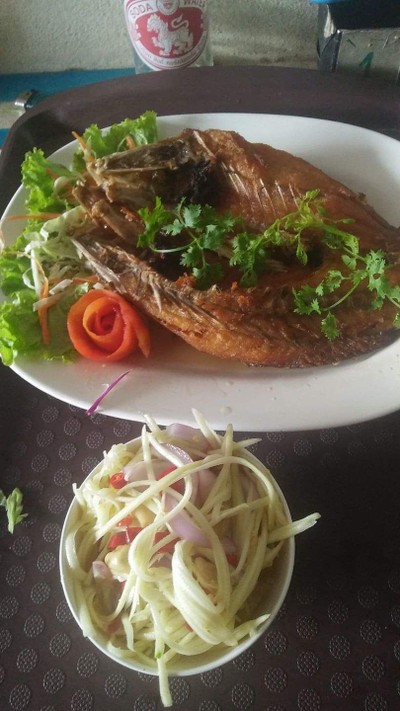 ปลากระพงทอดน้ำปลา