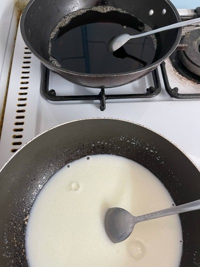 วิธีทำ Coffee & Milk Jelly With Matcha Latte วิธีทำ Coffee & Milk Jelly With Matcha Latte