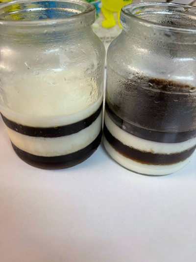 วิธีทำ Coffee & Milk Jelly With Matcha Latte วิธีทำ Coffee & Milk Jelly With Matcha Latte