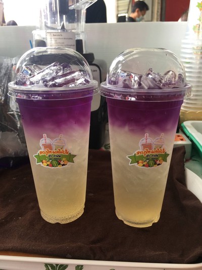 อัญชันน้ำผึ้งมะนาวโซดา