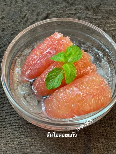 วิธีทำ ส้มโอลอยแก้ว วิธีทำ ส้มโอลอยแก้ว