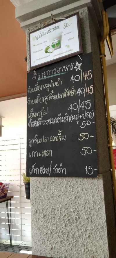 ป้ายราคาหรือสมุดเมนู