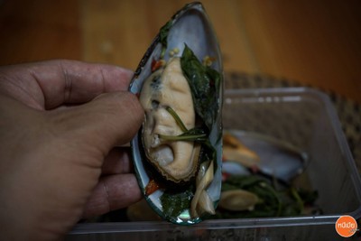 หอยแมลงภู่นิวซีแลนด์อบสมุนไพร