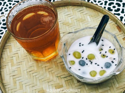 Welcome Drink บัวลอยที่หวานกำลังพอดี คู่กับน้ำมะตูมหอมๆ 