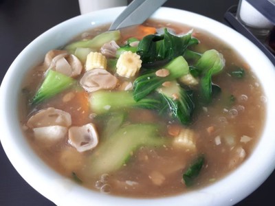 เส้นหมี่ราดหน้าปลากระพง