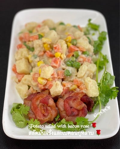 Potato Salad With Bacon Roses 🌹 