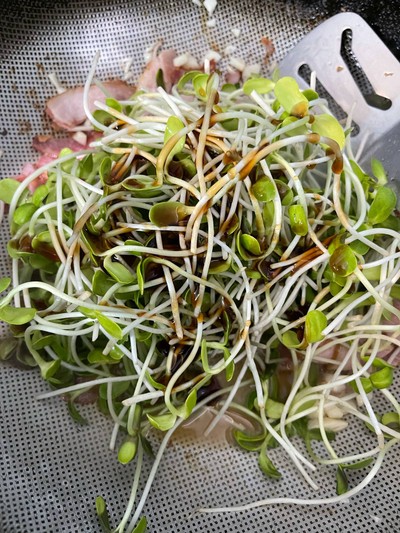 วิธีทำ ต้นอ่อนทานตะวันผัดเบคอน วิธีทำ ต้นอ่อนทานตะวันผัดเบคอน