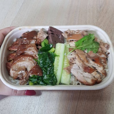 ข้าวมันไก่เกาลูน+ข้าวขาหมู