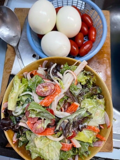 วิธีทำ สลัดปูอัดไข่ต้มน้ำสลัดญี่ปุ่น 