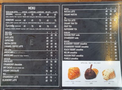 ป้ายราคาหรือสมุดเมนู