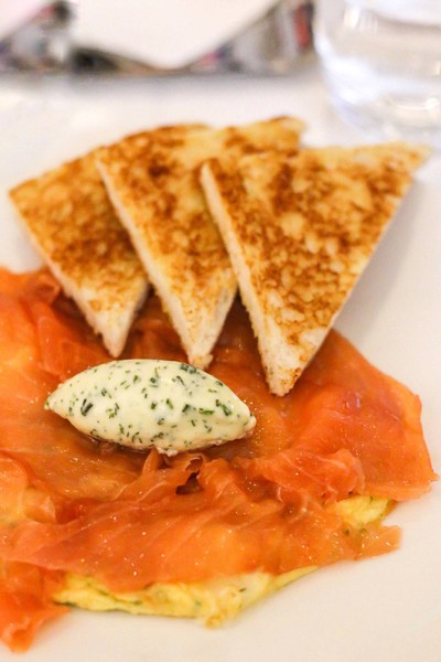 Thin Omelette with Smoked Salmon