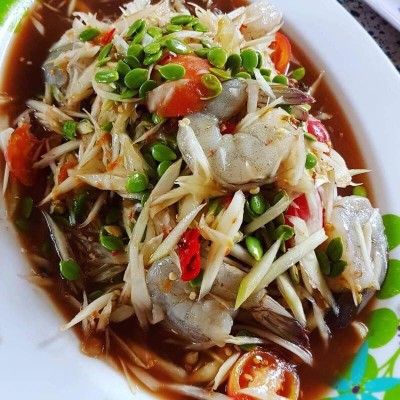 ตำปลาร้ากุ้งสด