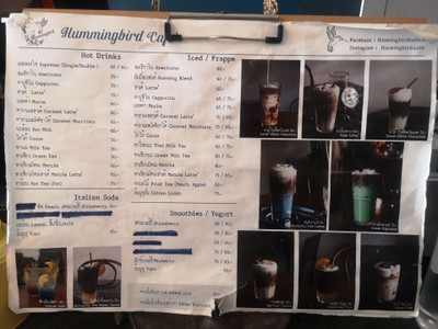 ป้ายราคาหรือสมุดเมนู