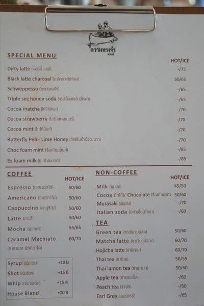 ป้ายราคาหรือสมุดเมนู