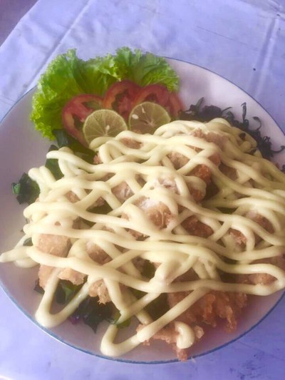 ไก่มะนาวคะน้ากรอบ