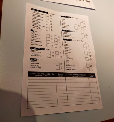 ป้ายราคาหรือสมุดเมนู