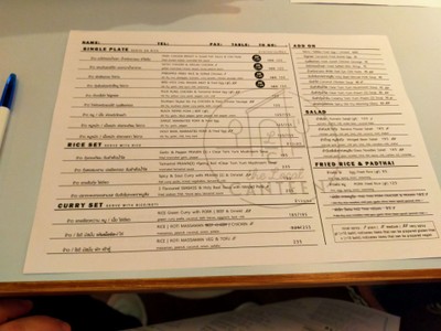 ป้ายราคาหรือสมุดเมนู