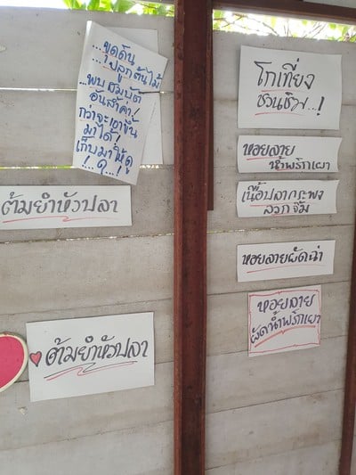 ป้ายราคาหรือสมุดเมนู