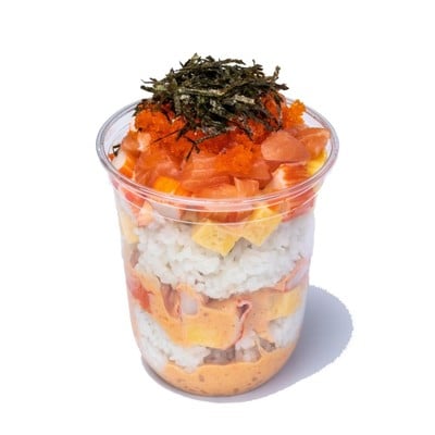 ซูชิจัมโบ้แซลมอนเบิร์นไฟไข่กุ้ง