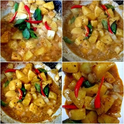 วิธีทำ มันฝรั่งผัดพริกแกง วิธีทำ มันฝรั่งผัดพริกแกง