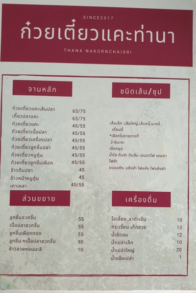 ป้ายราคาหรือสมุดเมนู