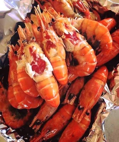 กุ้งย่างหัวไข่