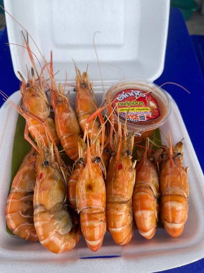 กุ้งเผา ครึ่งโล ไซร์ 20-25 ตัวโล