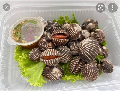 หอยแครงไซส์ใหญ่ น้ำหนัก 0.5กิโลกรัม ลวกพร้อมน้ำจิ้ม