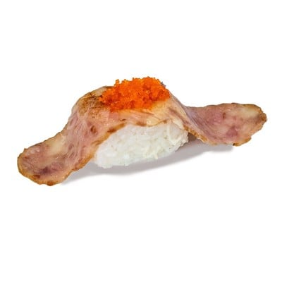 ซูชิเบคอนเบิร์นไฟไข่กุ้งซอสหวาน