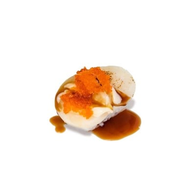 ซูชิหอยเชลล์เบิร์นไฟซอสหวานไข่กุ้ง