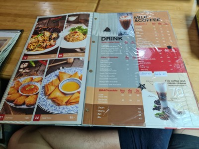 ป้ายราคาหรือสมุดเมนู