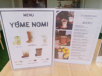 ป้ายราคาหรือสมุดเมนู