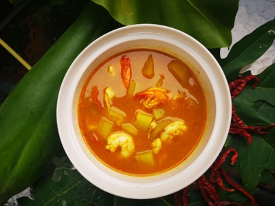 แกงส้มกุ้งมะละกอสูตรตำสด