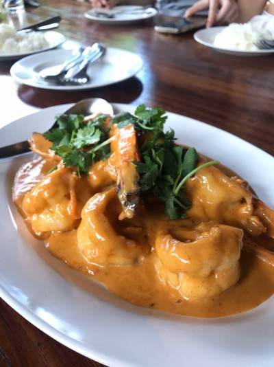 กุ้งนึ่งนมสด