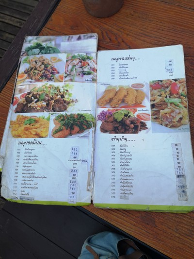 ป้ายราคาหรือสมุดเมนู