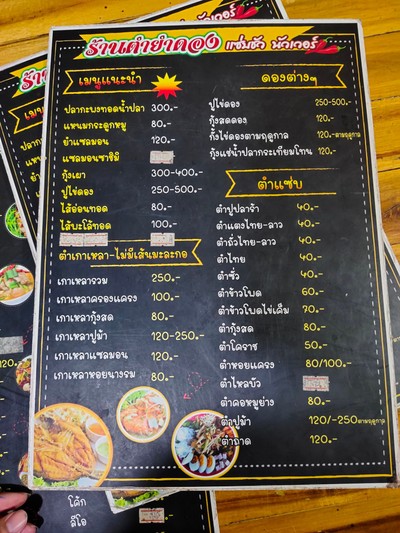 ป้ายราคาหรือสมุดเมนู