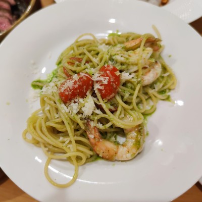 shrimp pesto pasta