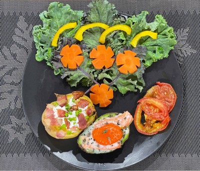 Salmon Egg Avocado Blast with Loaded Airfry Potato Boat