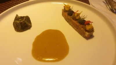 Black Fin Tuna with Caviar + Homemade Green Tea Noodle