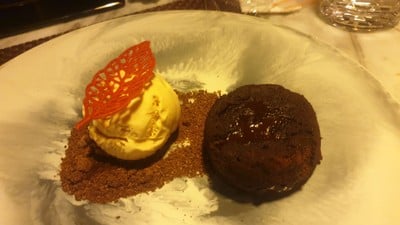 Hot Chocolate Fondant with Ice Cream